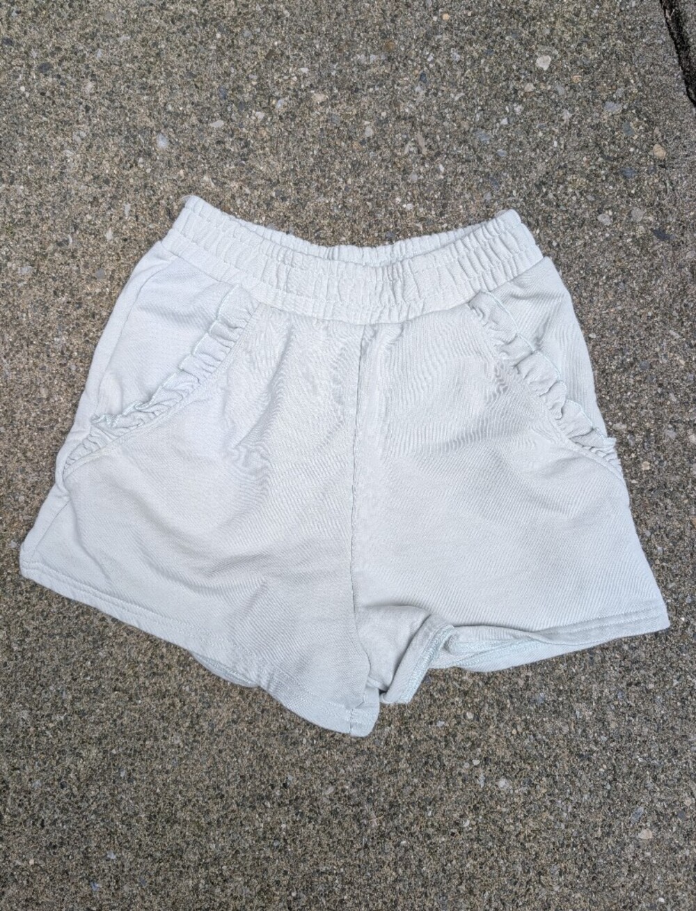& Other Stories Light Gray Ruffle-Trim Athletic Shorts